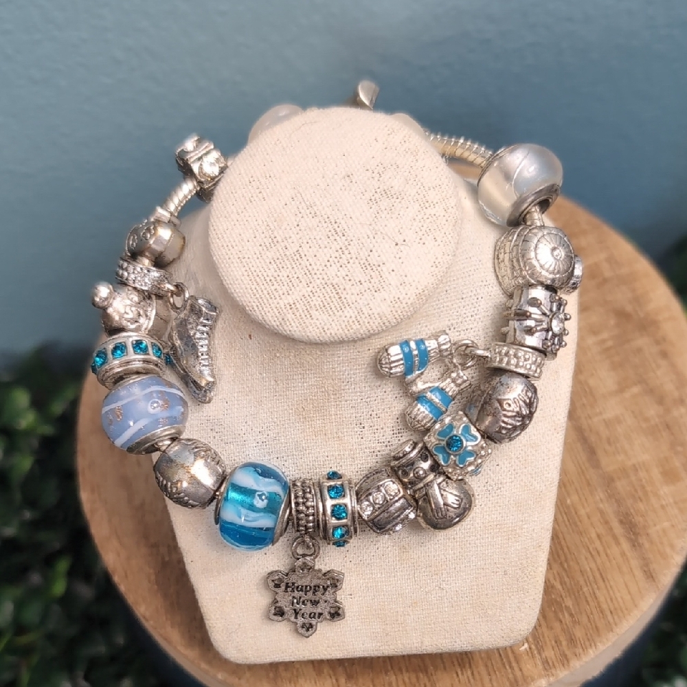 A January Winter Slider Charm Bracelet